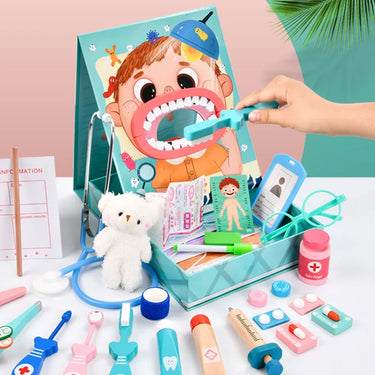 PlayMed Station | Aprender jugando, jugar con imaginación - Set 3 en 1 de médico y tienda